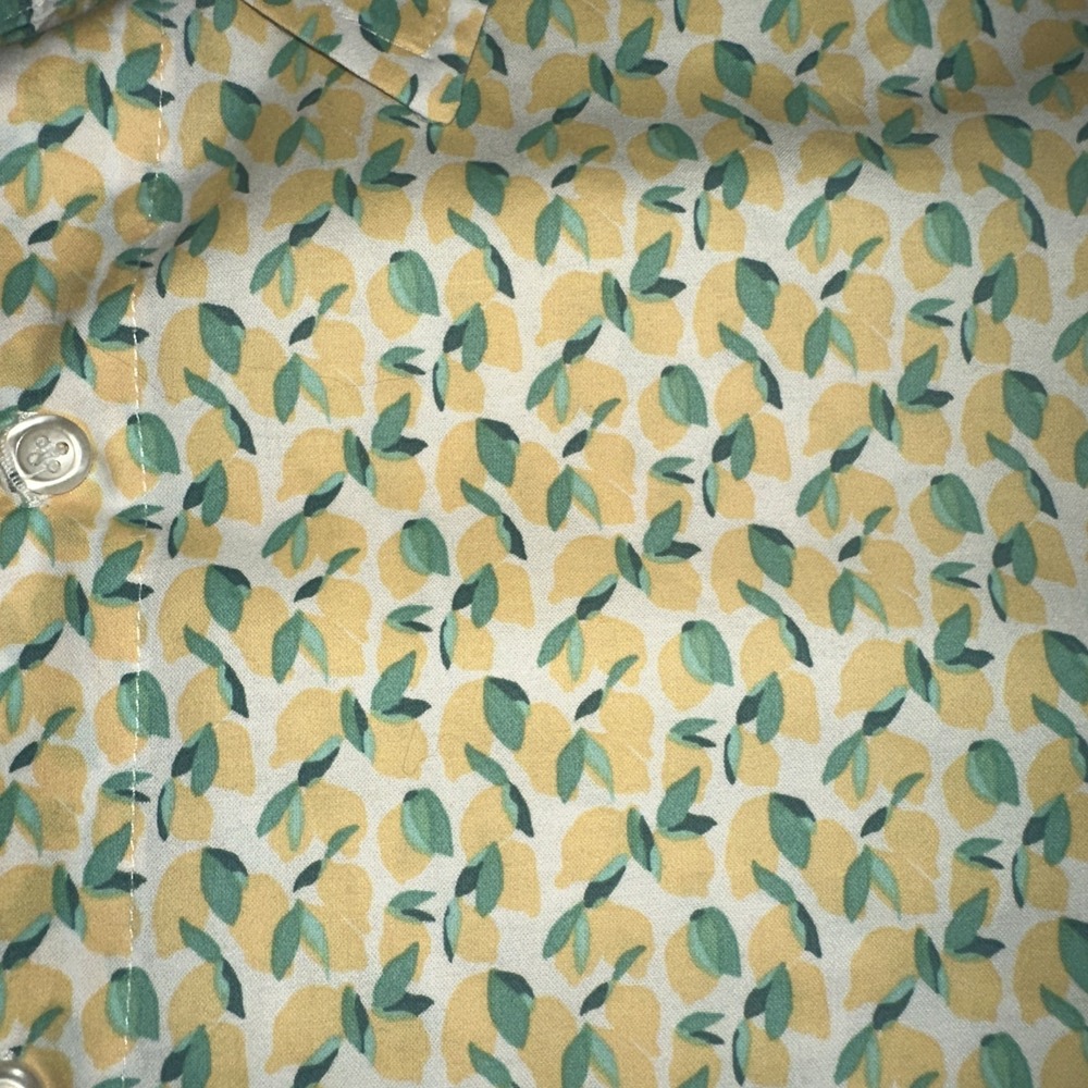Mens Bonobos Slim Fit Short Sleeve Button Down Shirt Large Lemons EUC - Picture 2 of 5